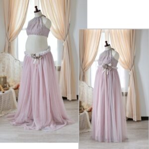 【現品】マタニティードレス R-2011　モーブ