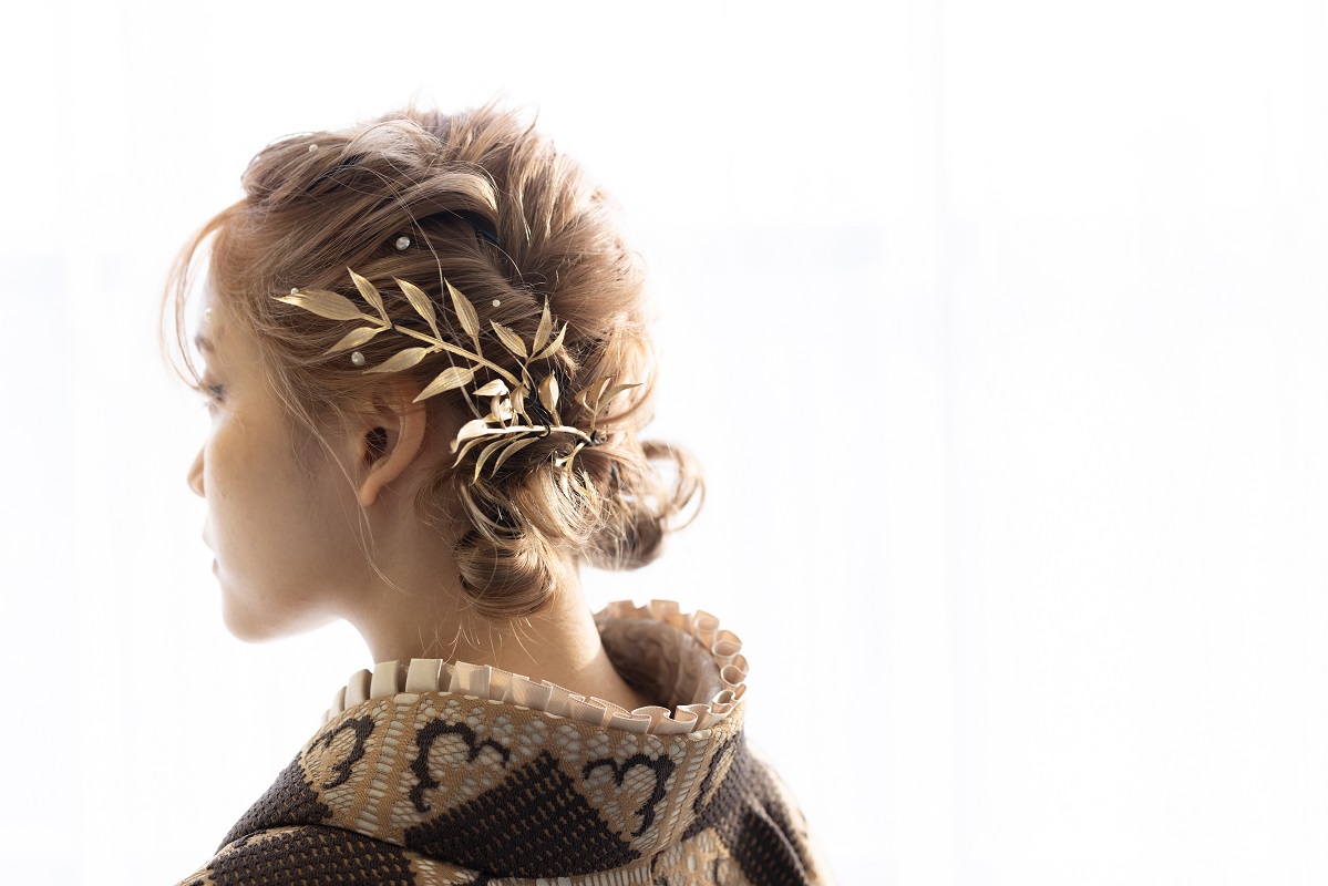 ラフィネモカ二尺袖/卒業袴 ラティスチョコレートRM-169/RH-93【キャメル/金茶】 - 画像 (8)