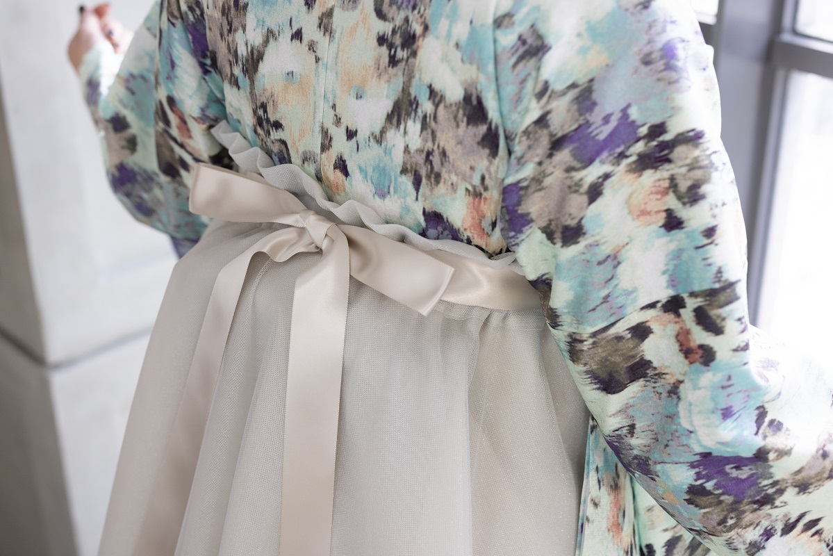 ﾗﾌｨﾈﾓｶ二尺袖/ﾄﾞﾚｽ袴　マティエールRM-180/RH-103【ﾐﾝﾄｸﾞﾘｰﾝ/ｼﾙﾊﾞｰ】 - 画像 (13)