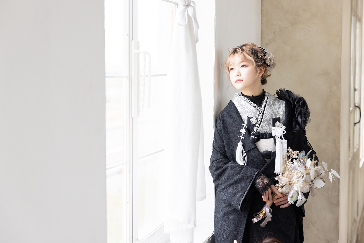 【ラフィネモカ】打掛UK-004【黒グレー】 - 画像 (11)