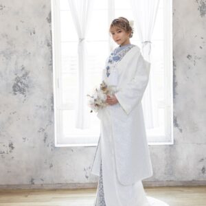 【ラフィネモカ】打掛UK-005【白ブルー】