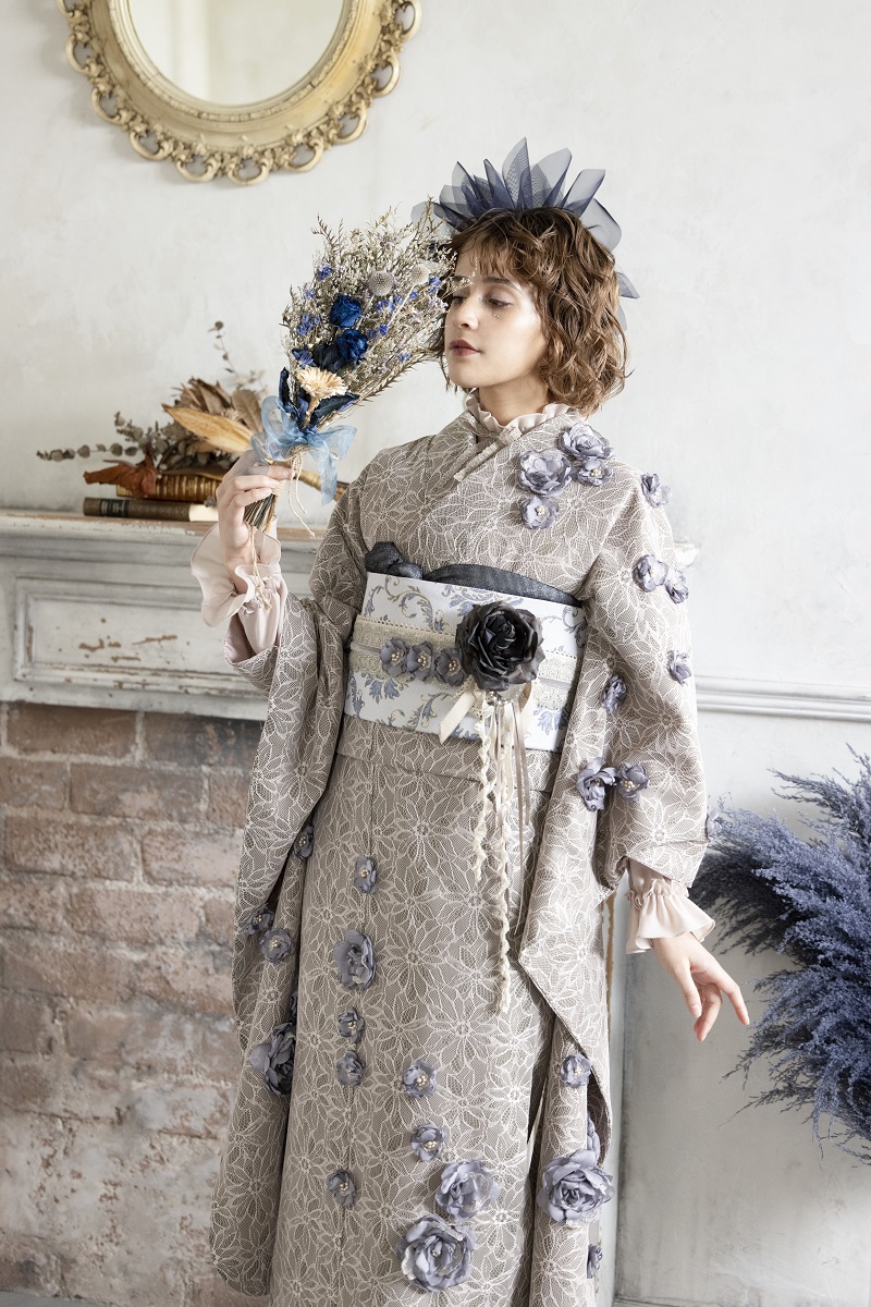 【ｱｳﾄﾚｯﾄ】合繊振袖ラフィネモカ GF-55 -フィオラ・ドール- - 画像 (11)