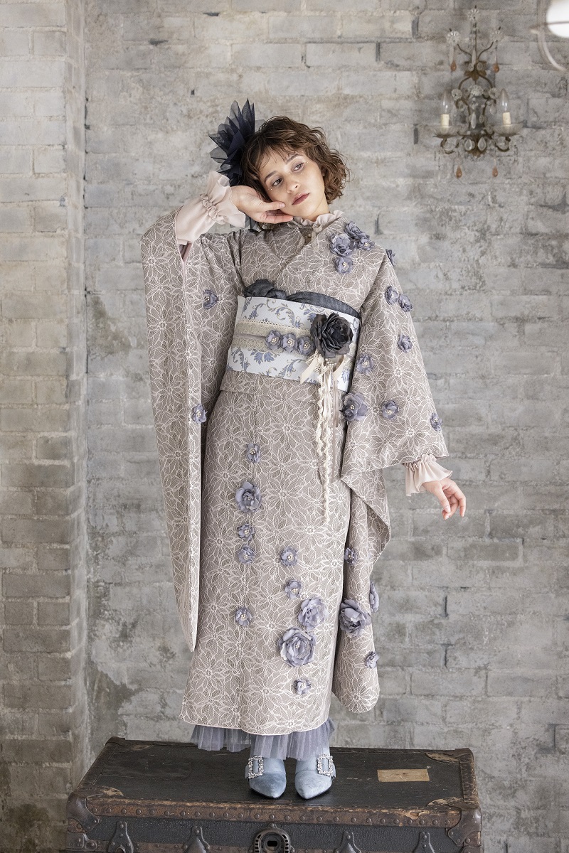 【ｱｳﾄﾚｯﾄ】合繊振袖ラフィネモカ GF-55 -フィオラ・ドール- - 画像 (13)