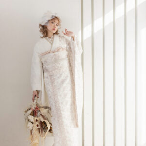 合繊振袖ラフィネモカ GF-72　フェザリーレース