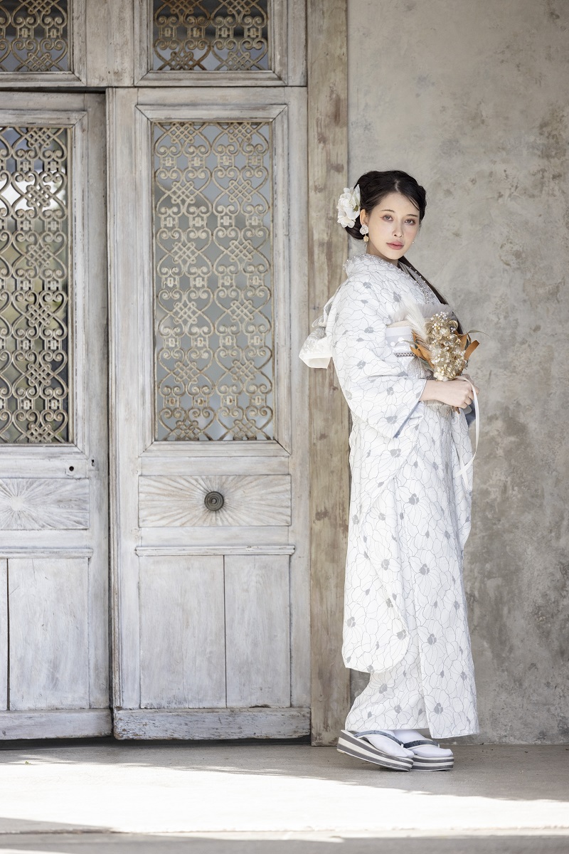 【アウトレット】合繊振袖ラフィネモカ GF-52 - ドルチェ-【スノーホワイト 】 - 画像 (8)