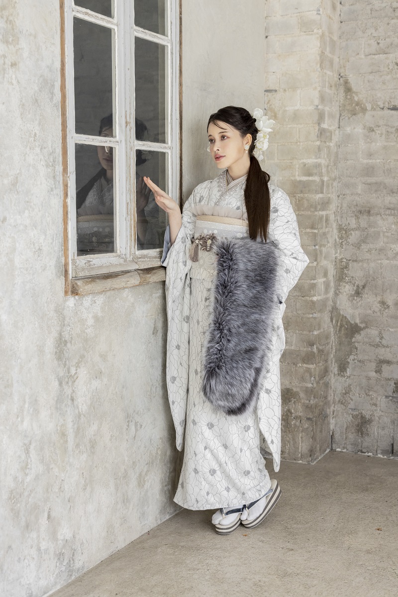 【アウトレット】合繊振袖ラフィネモカ GF-52 - ドルチェ-【スノーホワイト 】 - 画像 (9)