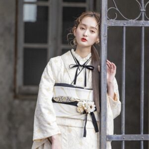 《人気商品》袋帯【正絹】振袖用 GFO-53白ゴールド