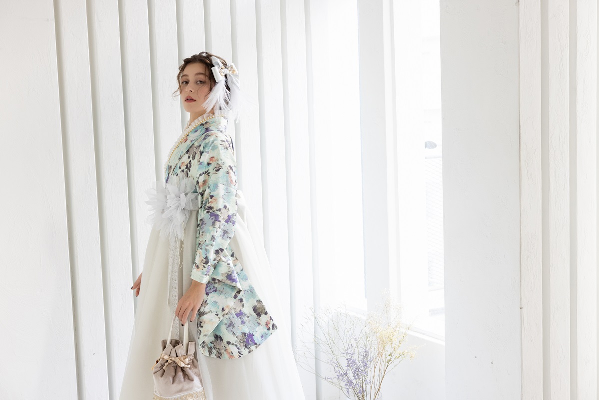 ﾗﾌｨﾈﾓｶ二尺袖/ﾄﾞﾚｽ袴　マティエールRM-180/RH-103【ﾐﾝﾄｸﾞﾘｰﾝ/ｼﾙﾊﾞｰ】 - 画像 (14)