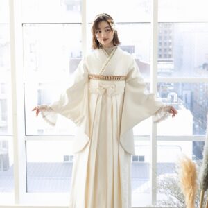 【トルソー現品】ラフィネモカ二尺袖(着物のみ) レザリーダイヤRM-176【アイボリー】