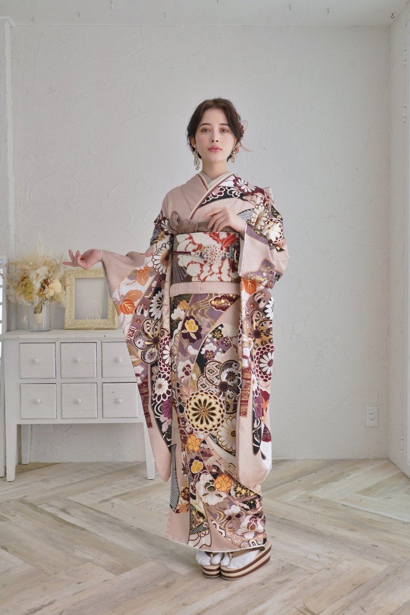 正絹振袖ラフィネモカ RF-11-シャンパンカラー- - 画像 (8)