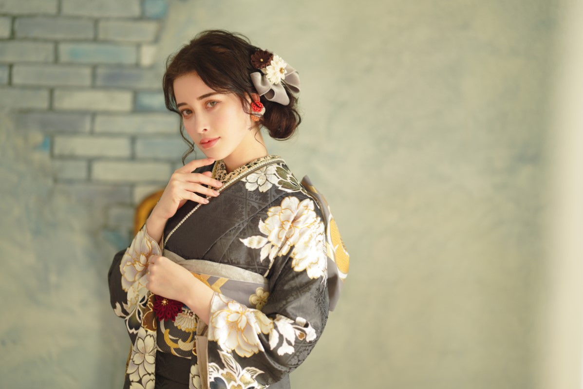 正絹振袖ラフィネモカ RF-15 -ﾃﾞｨｰﾌﾟｸﾞﾚｰ- - 画像 (15)