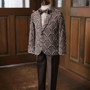 キッズタキシード　B-258　ブラウン