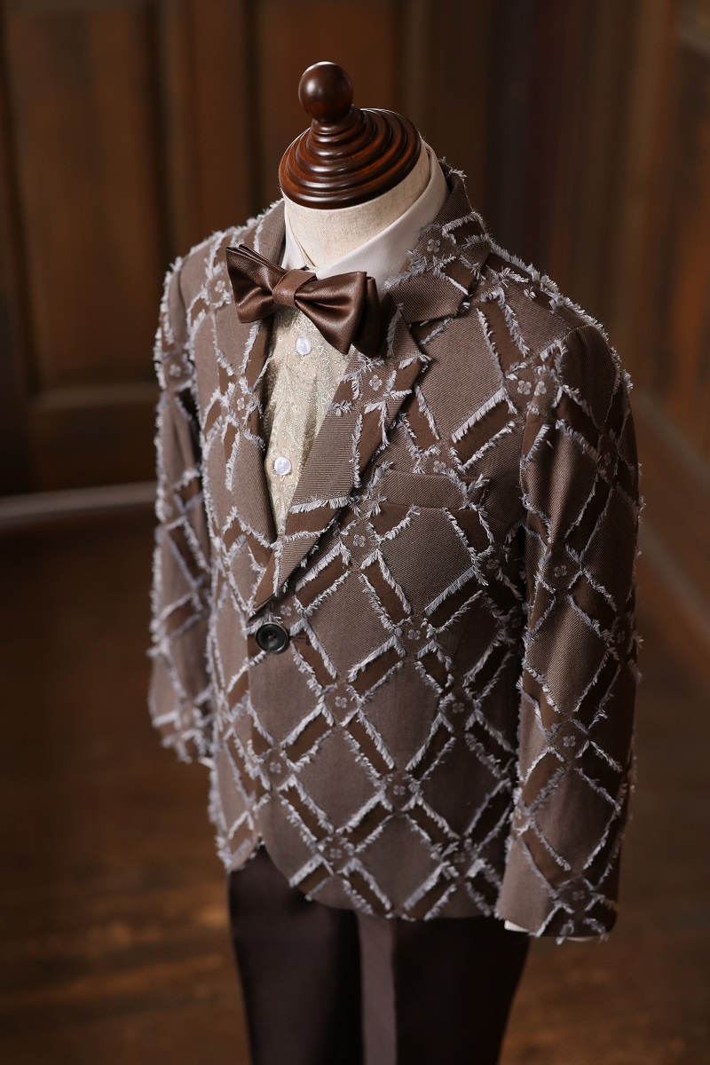 キッズタキシード B-258 ブラウン - 画像 (3)