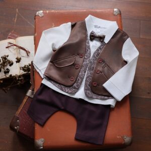 【現品80㎝】ベビータキシード　RTB-029　グレージュ