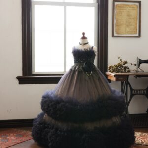 【現品120㎝】ロングドレスR-131 ブラック