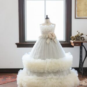 ロングドレスR-131　アイボリー