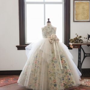 ロングドレスR-133　アイボリー