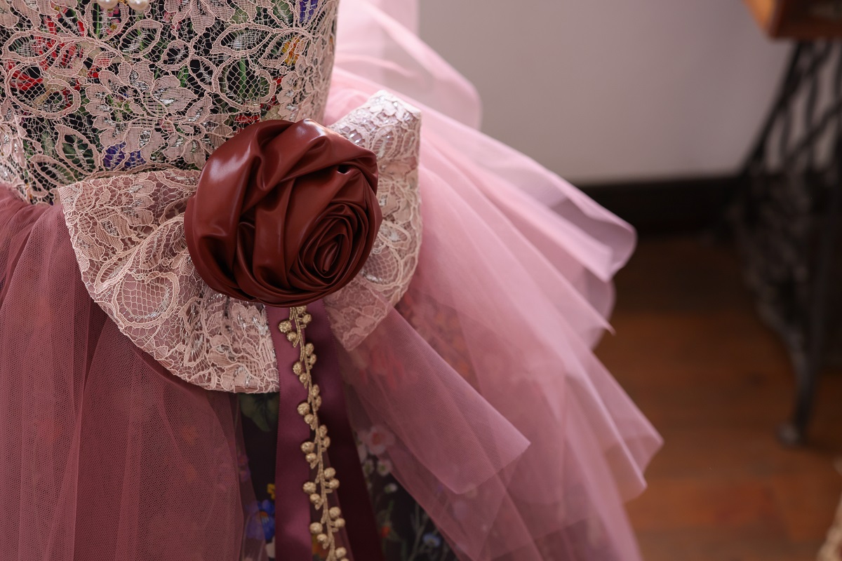 ロングドレスR-133 ブラック×モーブ - 画像 (4)