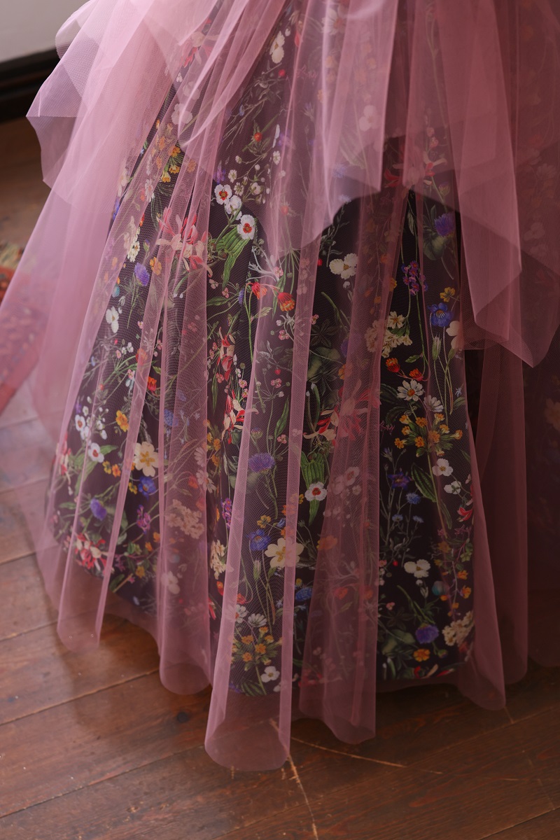 ロングドレスR-133 ブラック×モーブ - 画像 (6)