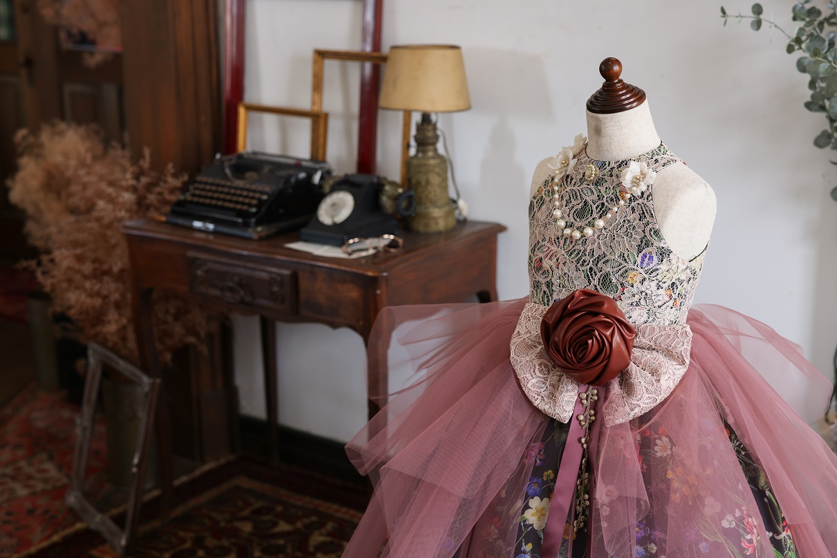 ロングドレスR-133 ブラック×モーブ - 画像 (7)