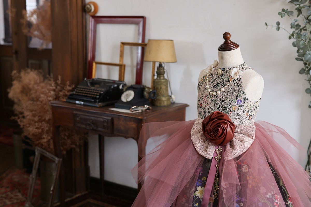 ロングドレスR-133 ブラック×モーブ - 画像 (8)