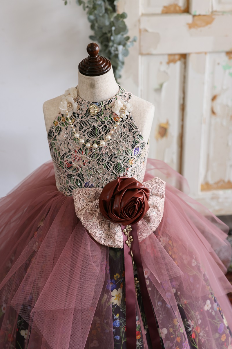 ロングドレスR-133 ブラック×モーブ - 画像 (10)