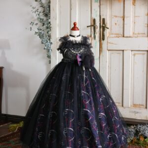 【現品120㎝】ロングドレスR-132　ネイビー