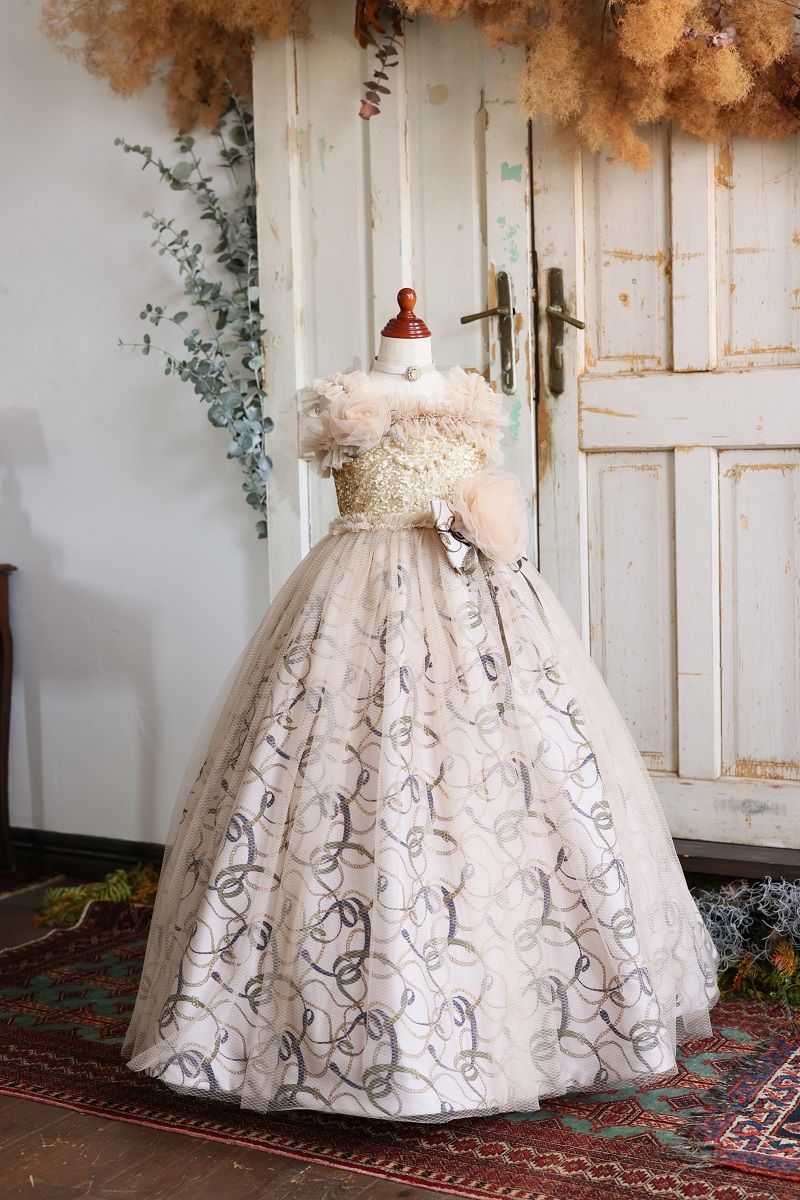 ロングドレスR-132 ベージュ