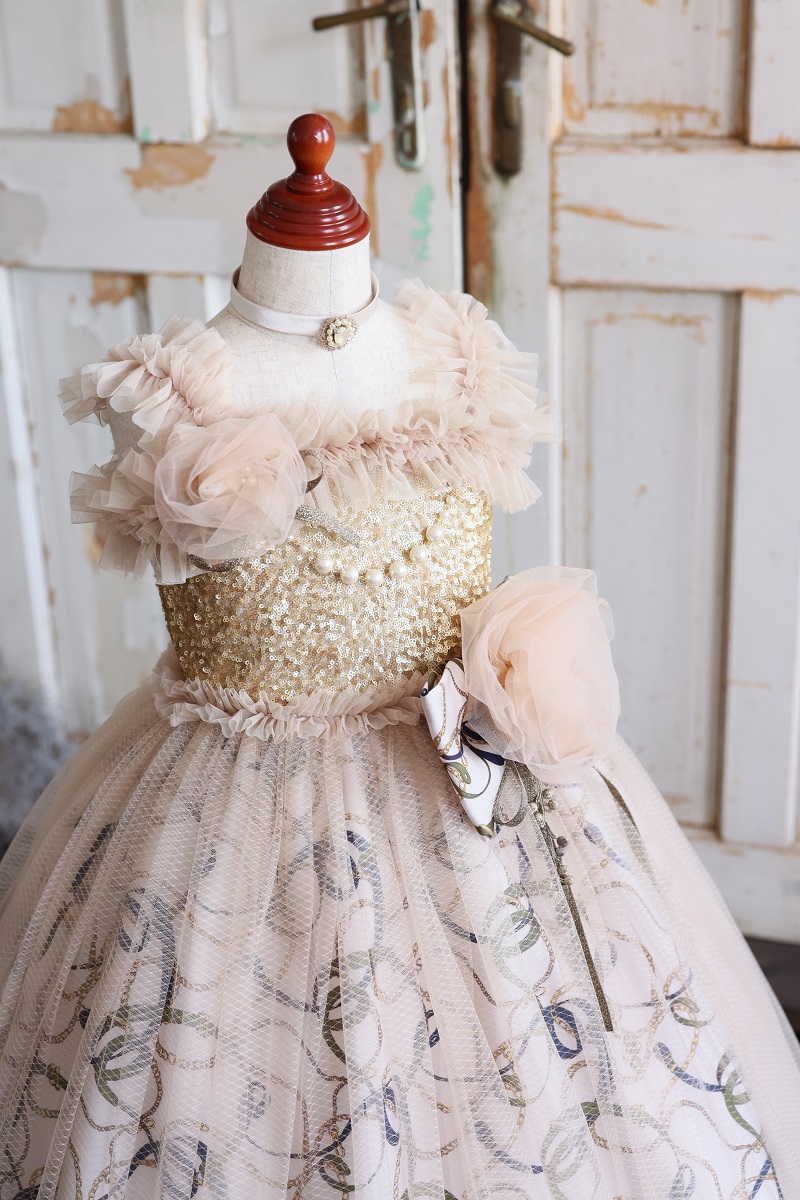 ロングドレスR-132 ベージュ - 画像 (6)