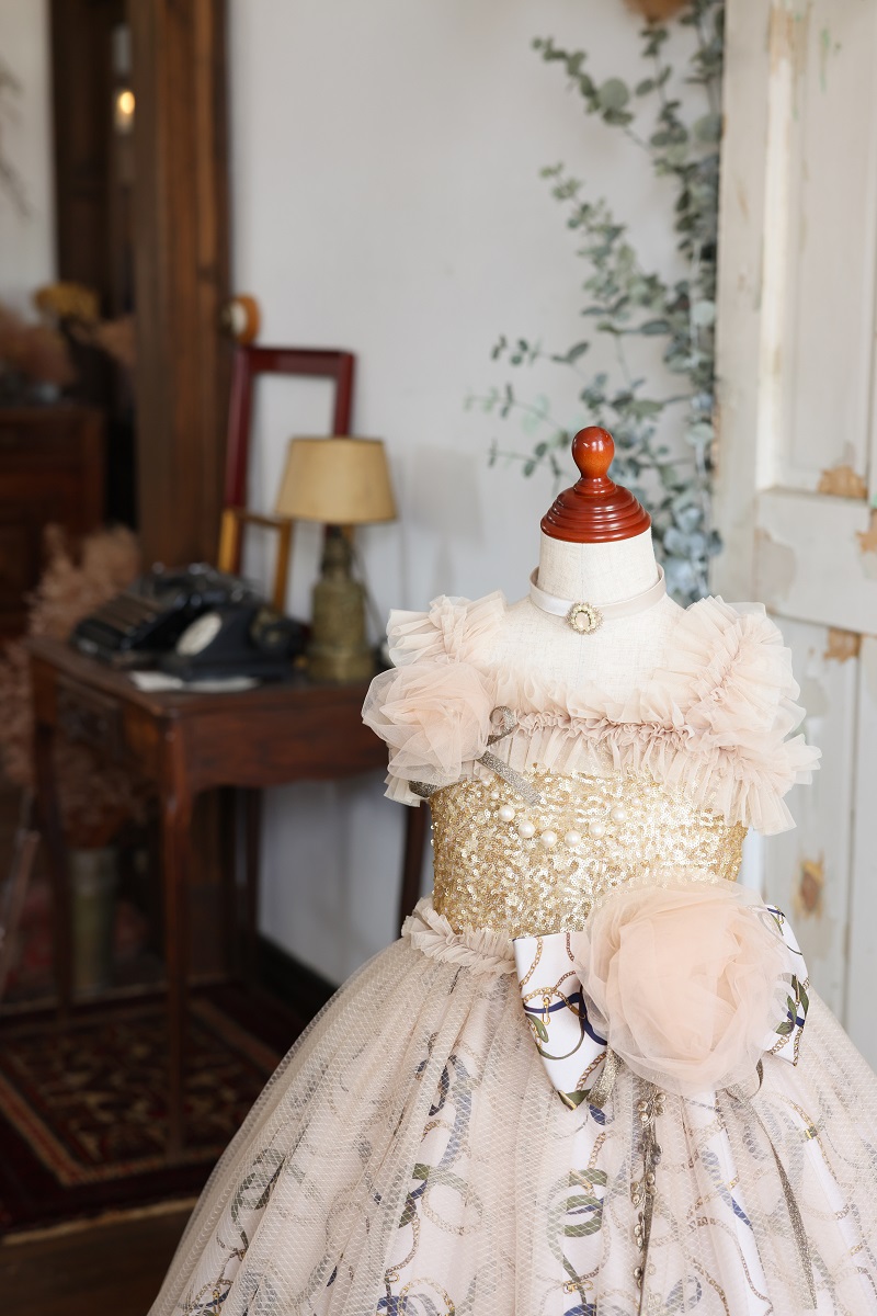 ロングドレスR-132 ベージュ - 画像 (8)