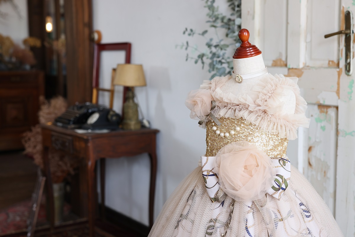 ロングドレスR-132 ベージュ - 画像 (9)