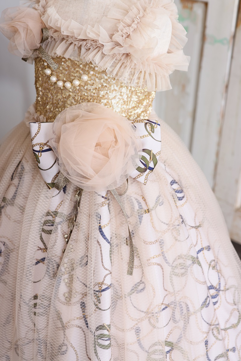 ロングドレスR-132 ベージュ - 画像 (3)