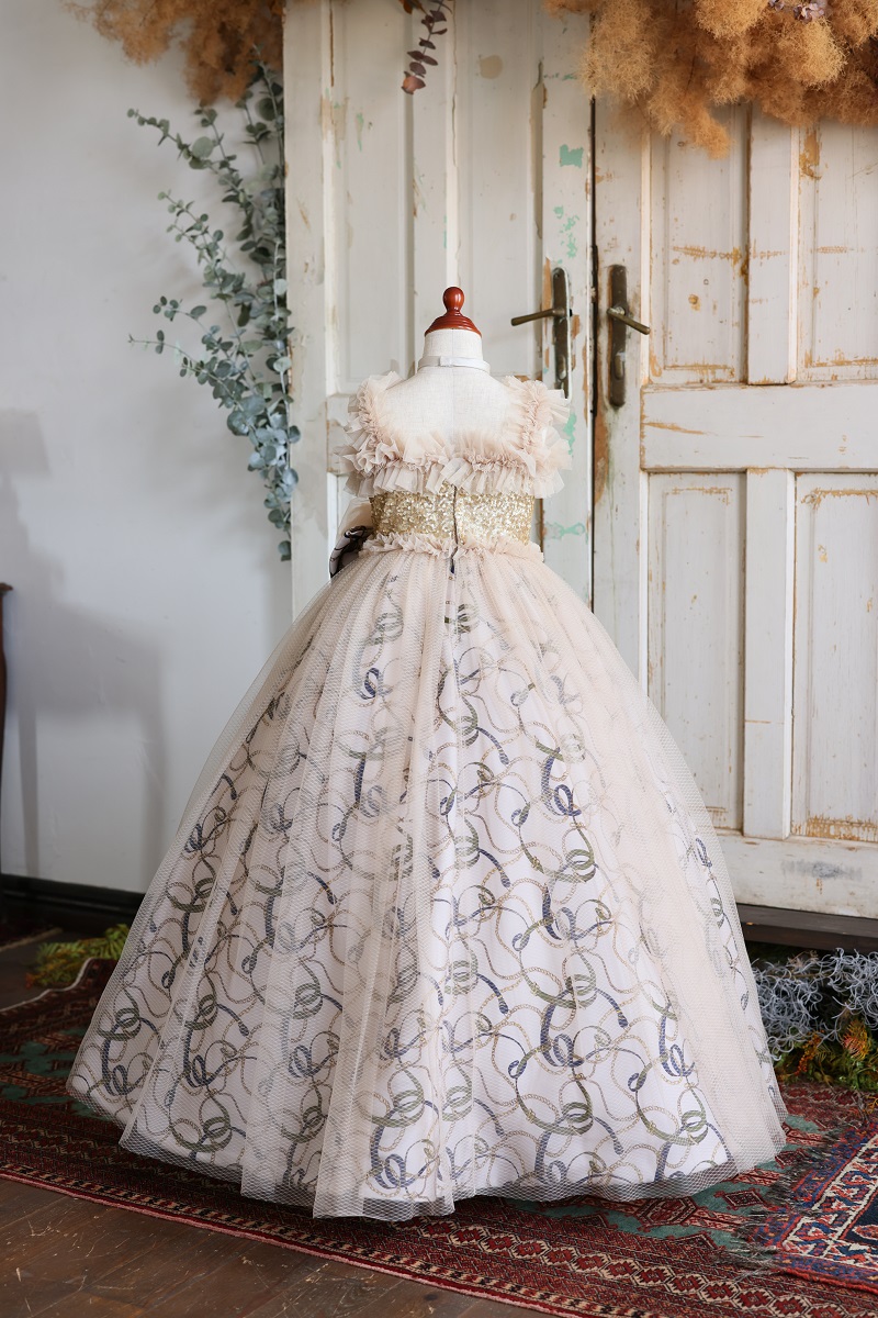 ロングドレスR-132 ベージュ - 画像 (2)