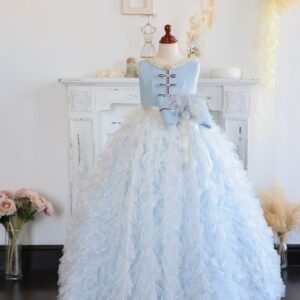 ロングドレスR-134　ブルー