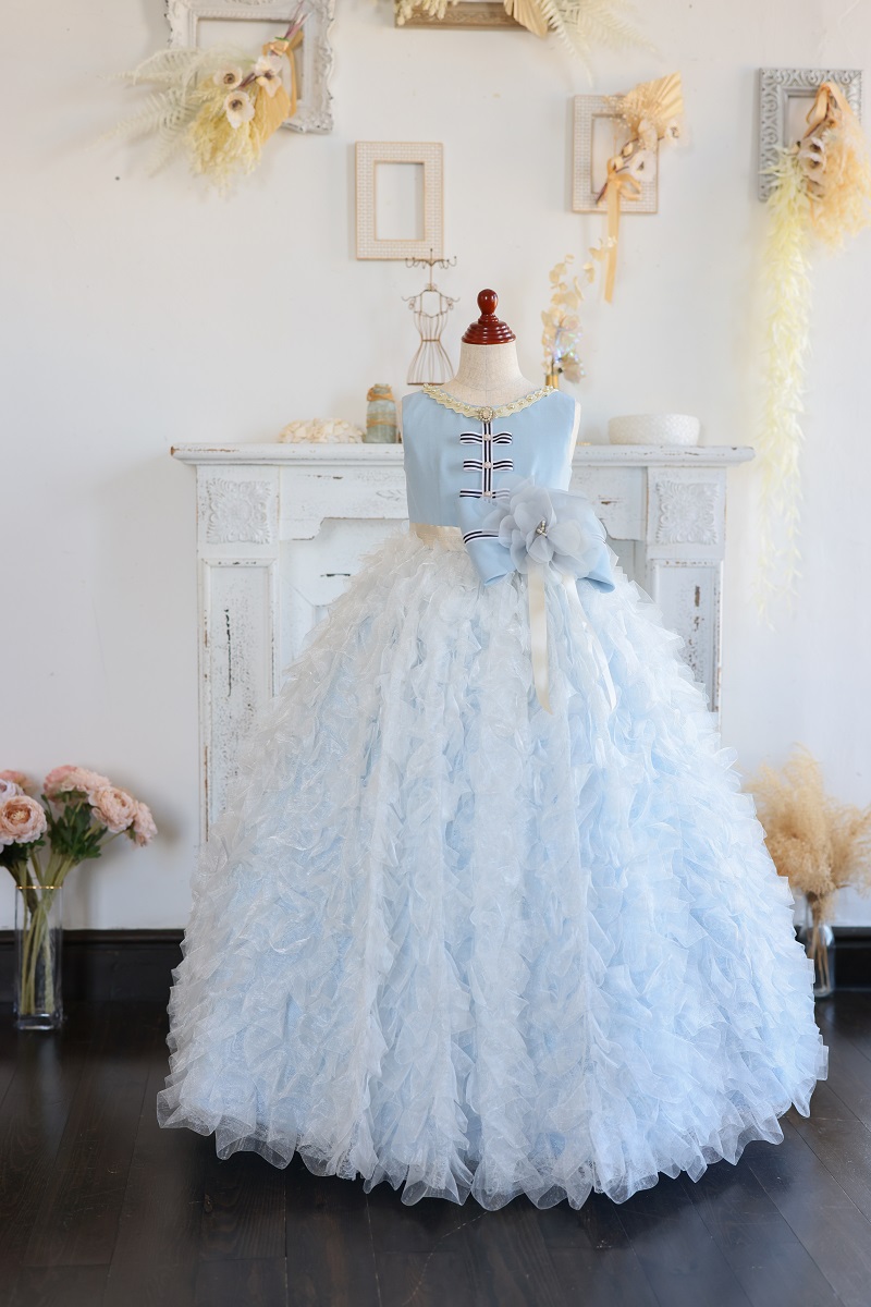 ロングドレスR-134 ブルー