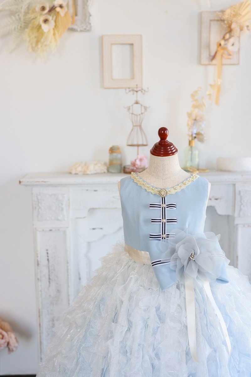 ロングドレスR-134 ブルー - 画像 (3)