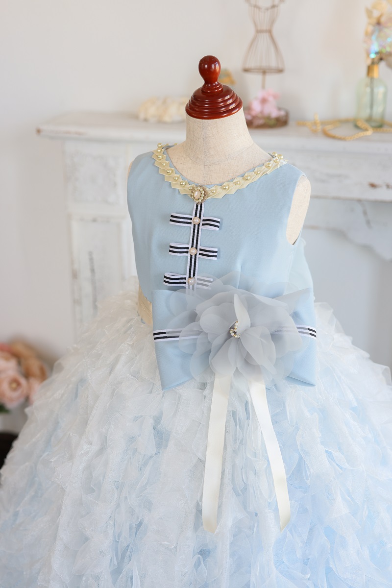 ロングドレスR-134 ブルー - 画像 (4)