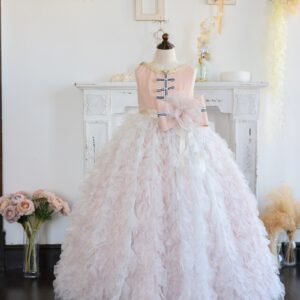 【現品120㎝】ロングドレスR-134　ピンク