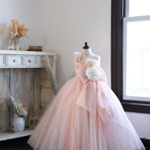 【現品120㎝】ロングドレスR-130 サーモンピンク