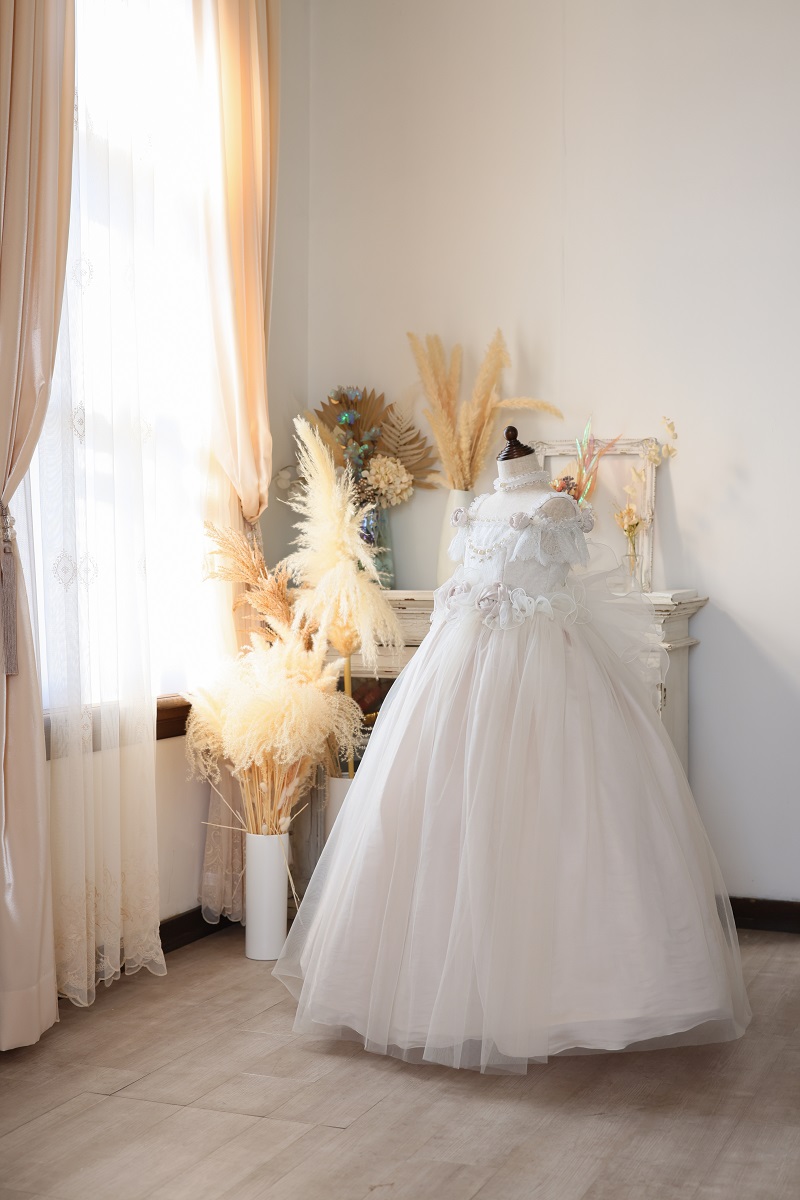 ロングドレスR-128 ホワイト