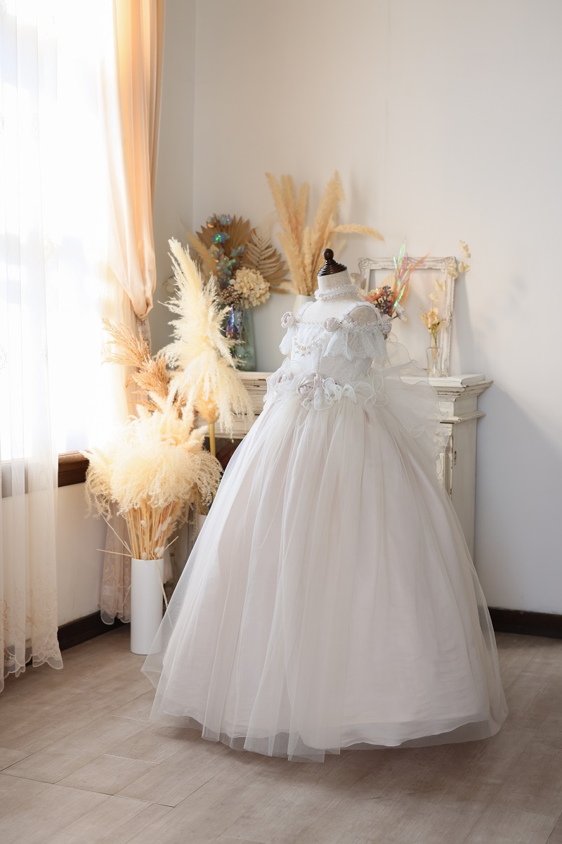 ロングドレスR-128 ホワイト - 画像 (2)