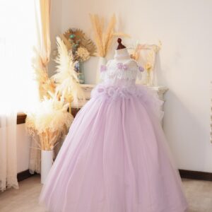 【現品120㎝】ロングドレスR-128　パープル