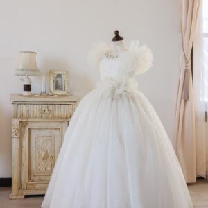 【現品120㎝】ロングドレスR-129　アイボリー