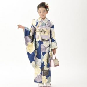 花わらべ7歳きもの WO-2古典【紺】