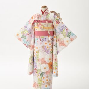 花わらべ7歳きもの WO-3カラフル【くすみ紫】