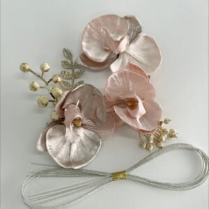 【ﾗﾌｨﾈｵﾘｼﾞﾅﾙ】髪飾り-胡蝶蘭ｸﾘｯﾌﾟｾｯﾄ-　FK-96　ピンク