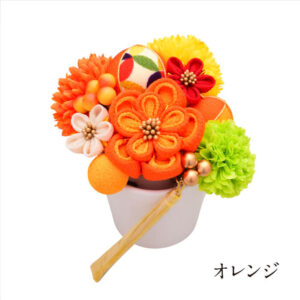 髪飾り大人用【陶器入】No8334 Uピン分かれタイプ オレンジ