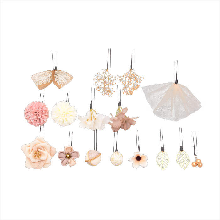 髪飾り大人用【陶器入】No8366 Uピン分かれタイプ -ベージュ - 画像 (2)