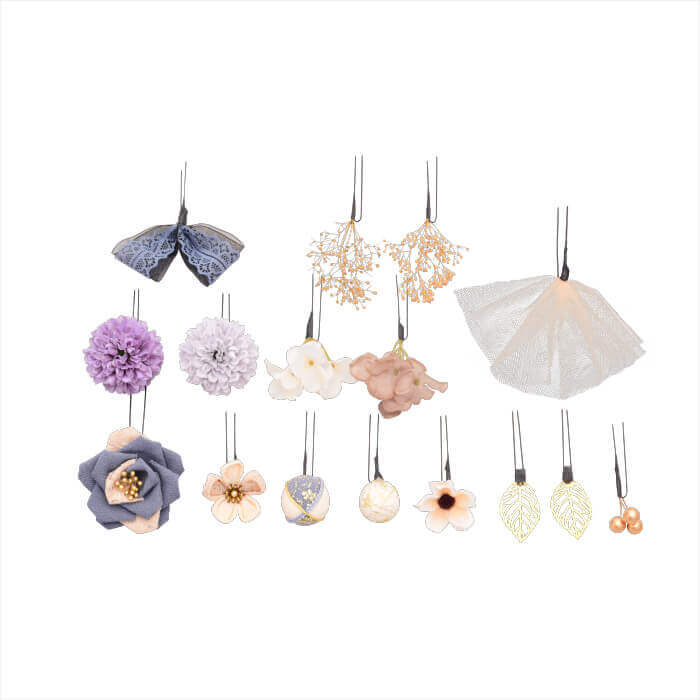 髪飾り大人用【陶器入】No8366 Uピン分かれタイプ -グレー - 画像 (2)