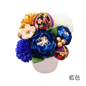 髪飾り大人用【陶器入】No8353 Uピン分かれタイプ ブルー